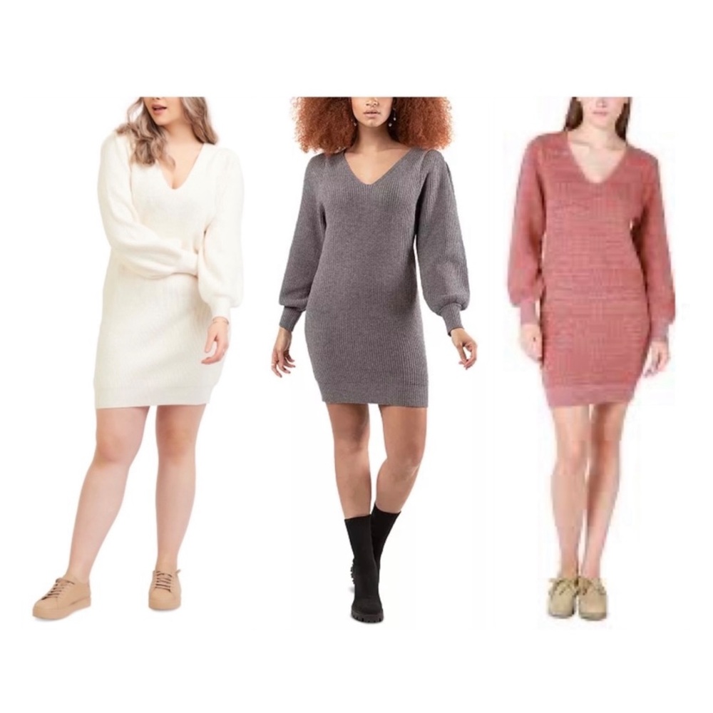 Black Tape_ Cozy Sweater Dress